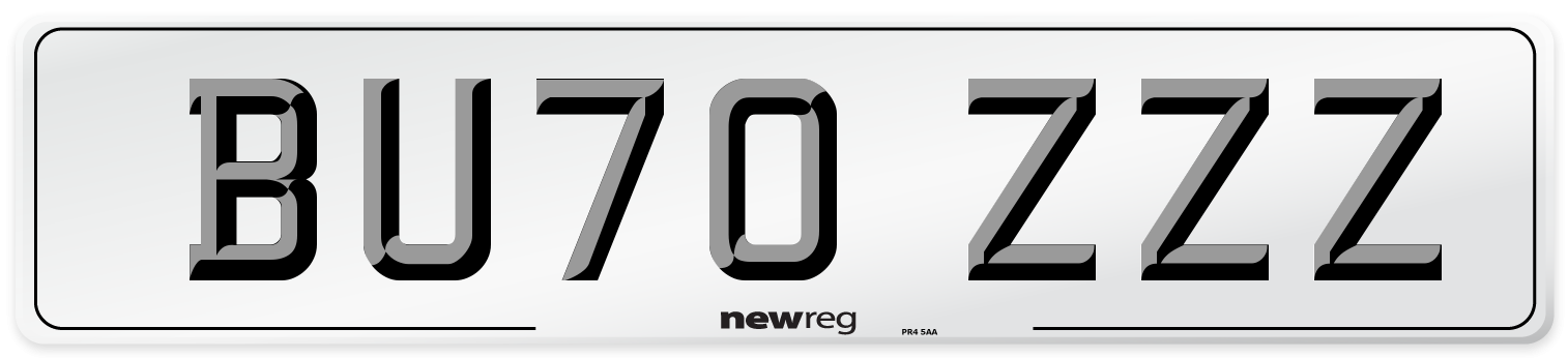 BU70 ZZZ Number Plate from New Reg